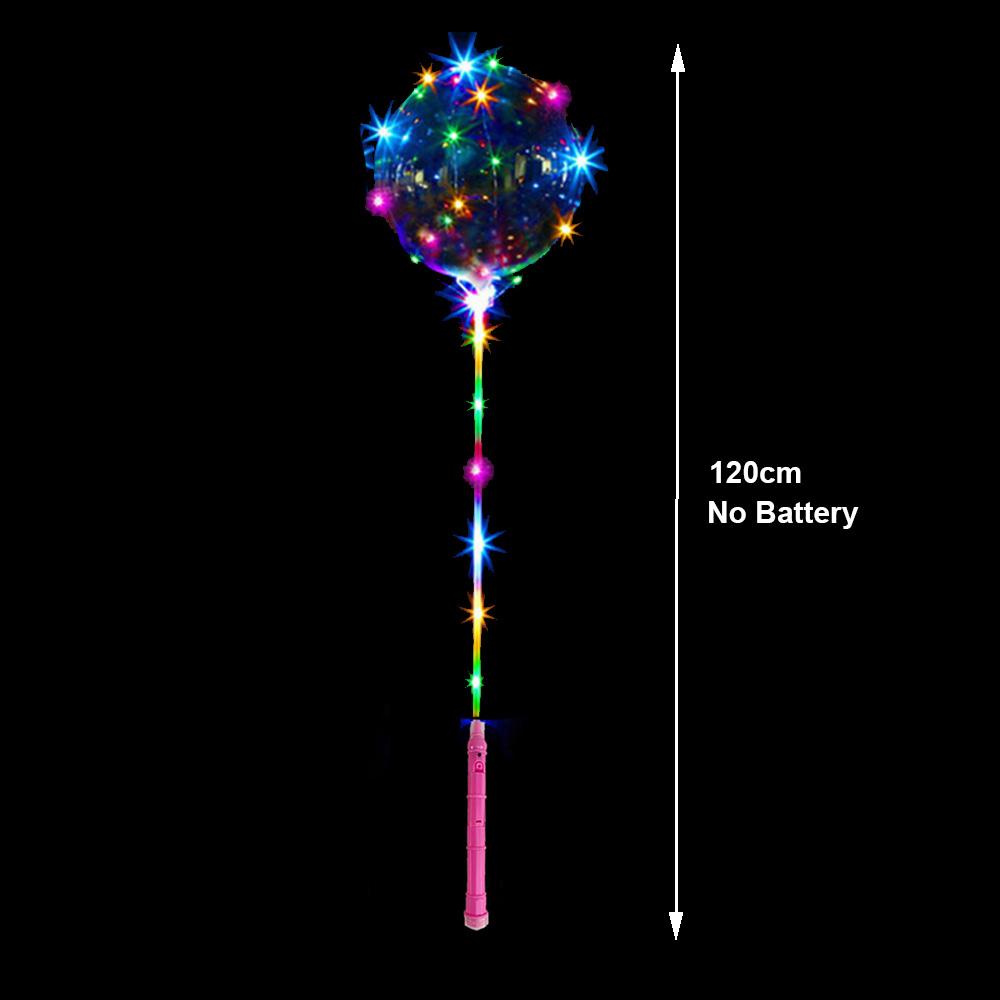 5/10/15/20Packs LED Light Up BoBo Balloons Colorful Handle 120cm Glow in the Dark Bobo Balloon Wedding Valentines Day Decoration