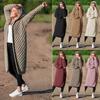 Naiste talvemantlid Villane kardigan Solid Jacket kampsun Pikk lahtine paks mantel