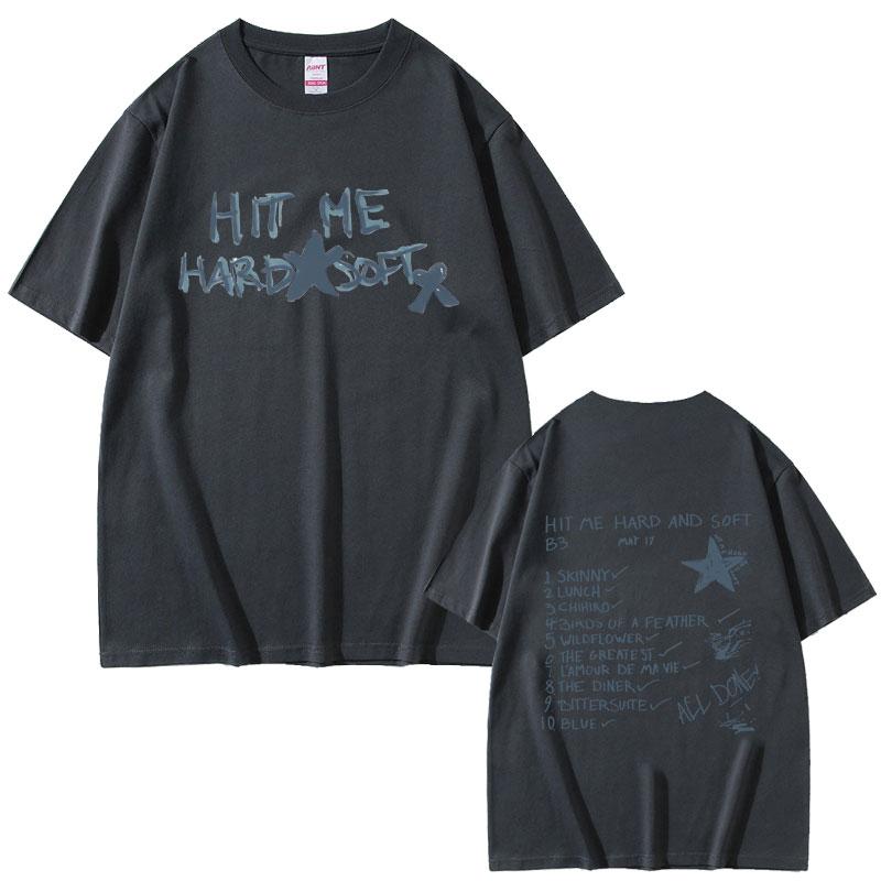 Hit Me Hard and Soft Tour T Shirts Unisex Hip Hop Fashion Loose Tshirts Unisex Casual Oversized Tshirt Unisexs Streetwear