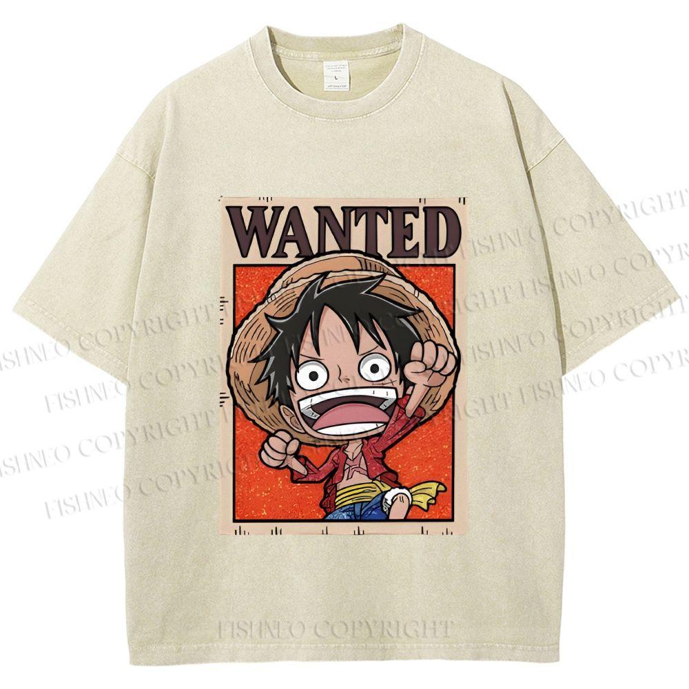 

One Piece Anime Men T-shirt Vintage Washed Women Short Sleeve Tee Streetwear Casual Top Summer Y2k Clothes 2026 Unisex Oversized M