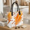  Orange Abstract Print Tote Bag Casual Large Capacity Fashionable Shoulder Bag for Daily Use 