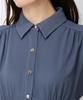 Mishmash MM447415 BLUE Shirt Dress with Front Waist Puff Long Simple Design Women's Buttons, Opening, Belt, Sleeves, Length, Basic,