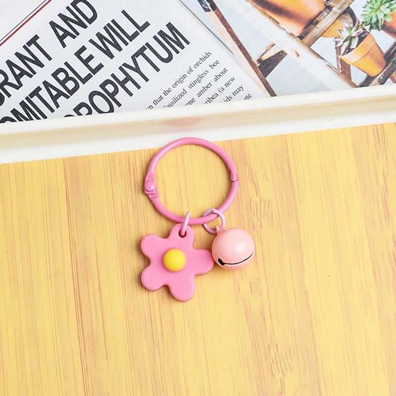 Solid Color Star Flower Charm Keychain Cute Pendant Car Keyring Backpack Decoration  Bag Charm Jewelry Gift