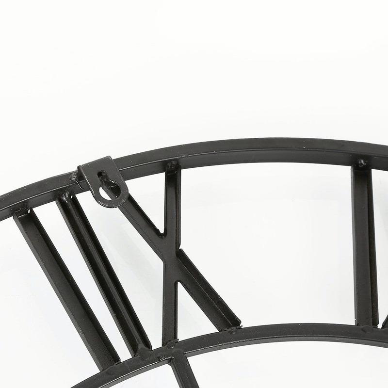 Velké venkovní zahradní nástěnné hodiny kovové římské číslo 40/47CM kulatý obličej Černé zlato domácí dekorace