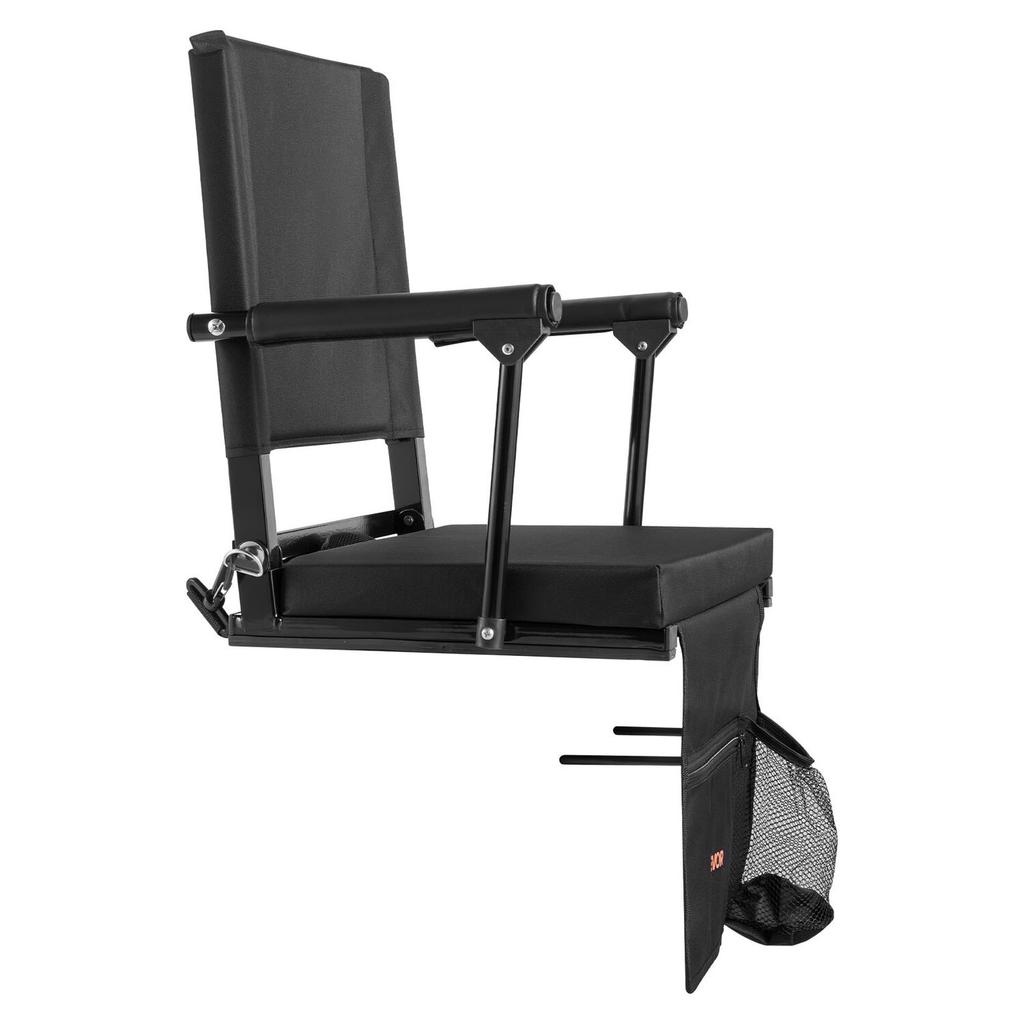 Stadium Seat, Portable Bleacher Seat with Armrest, Back Support and Thick Cushion, Bench Chair for Bleacher Includes Shoulder Strap, Hooks, Cup