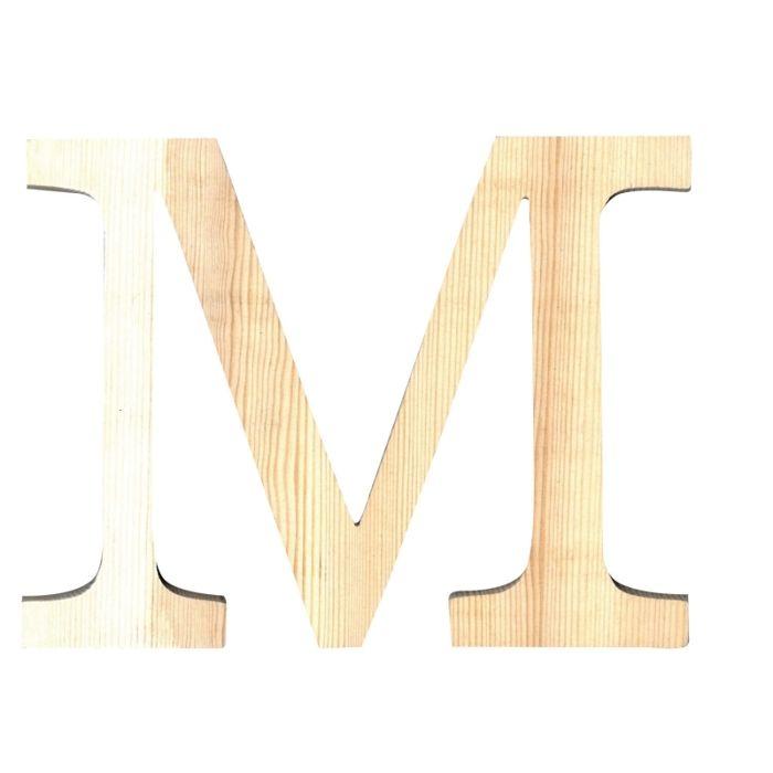 LETTRE M - 19 CM - BOIS
