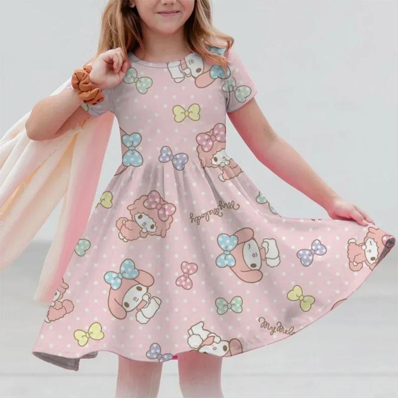 Sanrio Summer Fashion Polyester Lightweight Cartoon Cute Series 3D Hello Kitty Printed Girl's
