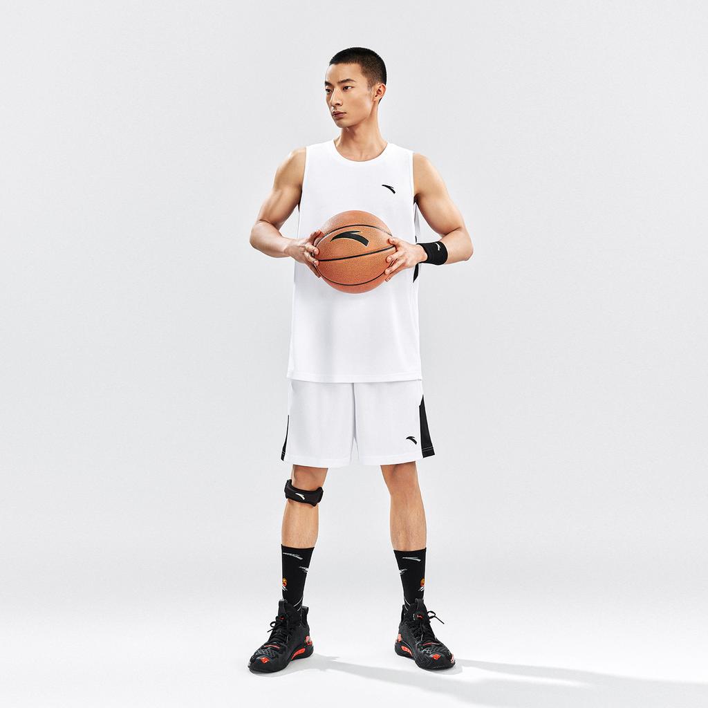 Anta Logo Breathable Moisture-Wicking Quick-Dry Sports Fitness Running Professional Training Tank Top Shorts Basketball Set Men Sportswear 952621205-1
