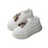 2025 Autumn New Leather Thick-soled Heightening Little White Shoes Women's and Women's Shoes Versatile Casual Moral Training Shoes Muffin Board Shoes