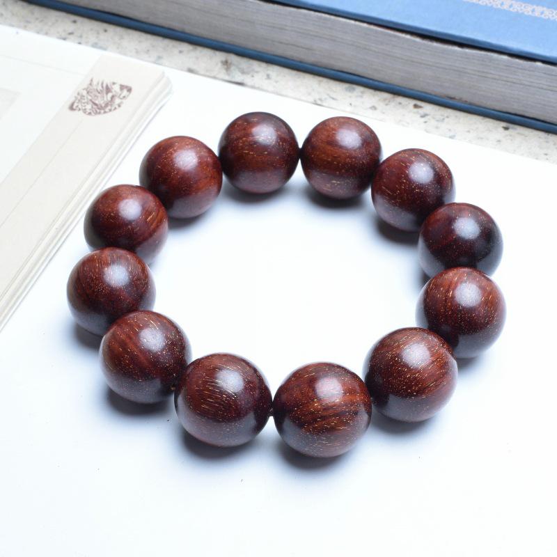 Venus Old Material Small-Leaf Red Sandalwood Prayer Beads Chain - High Oil Density, Unisex, New Chinese Style Decoration Gift