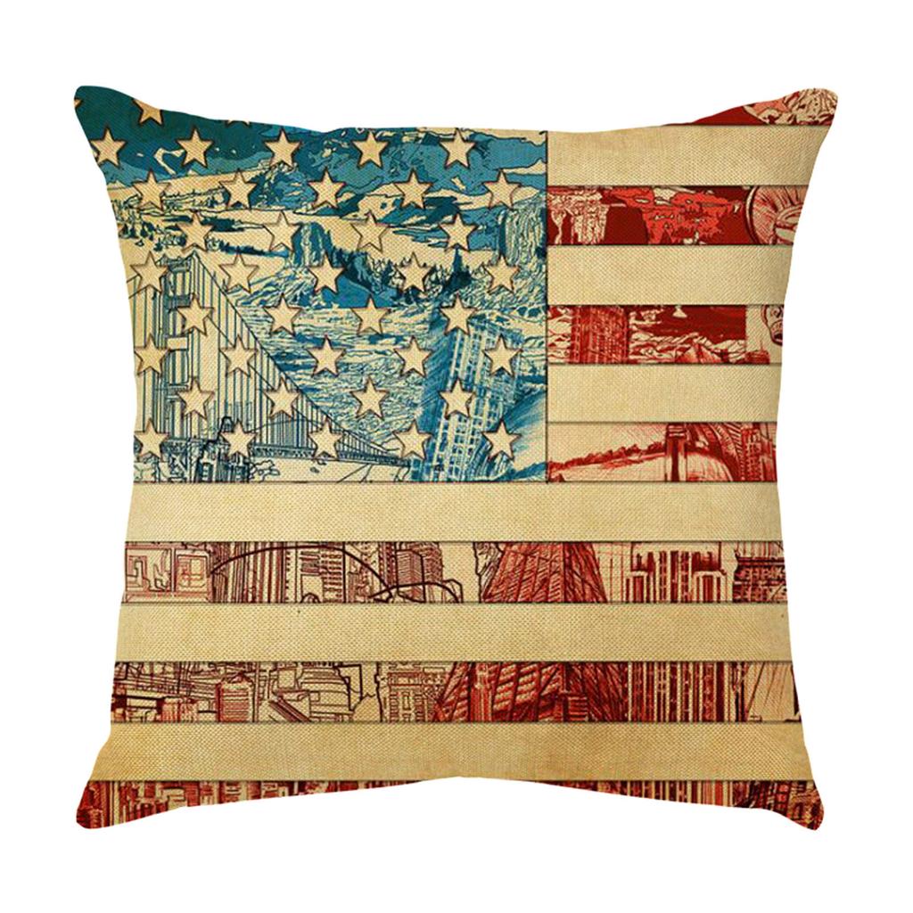 Independence Day Pillowcase Cartoon  Linen Digital Printing Pillowcase