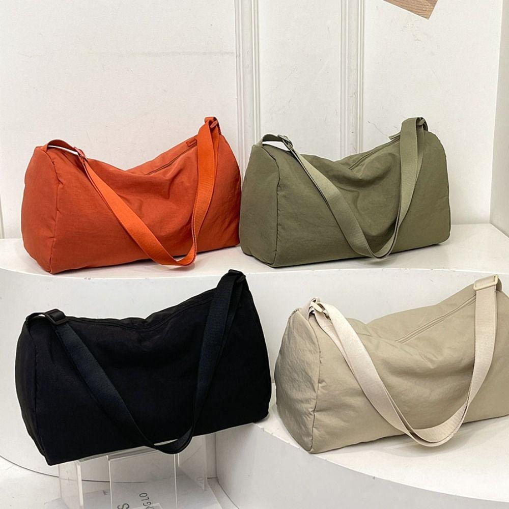Solid Color Simple Crossbody Bag Korean Style Dumpling Bag Soft Versatile Shoulder Bag Travel