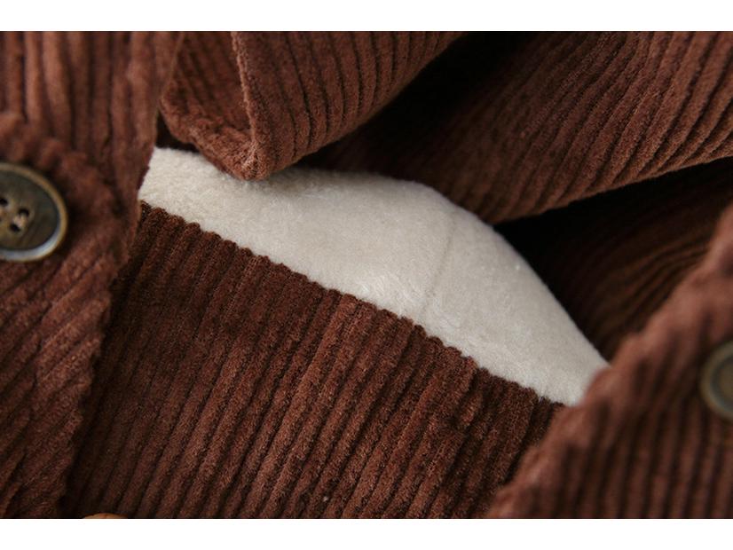 Winter Koreanischer Stil Cord Fleecegefütterte Cartoon Overalls für 0-3 Jahre