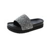 Cross-mirror cool slippers for women 2025 summer new Korean version of student ground-resistant grinding lightweight thick-soled muffin shoe