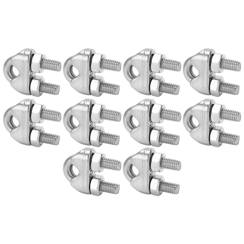 10pcs 1 4 Inch M6 Stainless Steel Wire Rope Cable Clip Clamp U Bolt Saddle Fastener