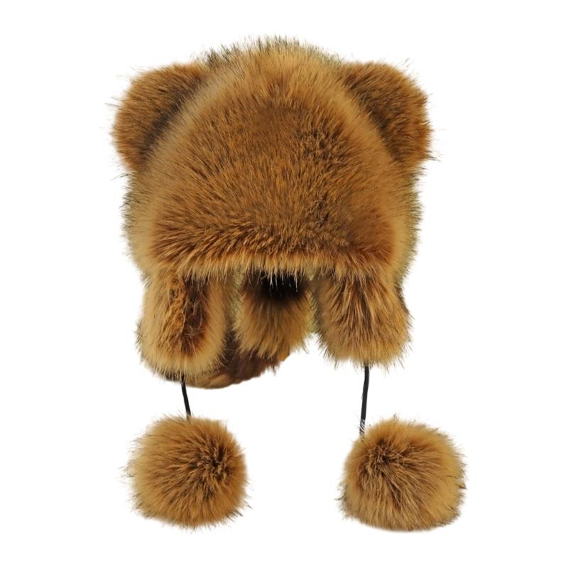 Keep Warm Parent Kids Plush Hat Winter Mongolian Hat for Outdoor Cycling Skiing
