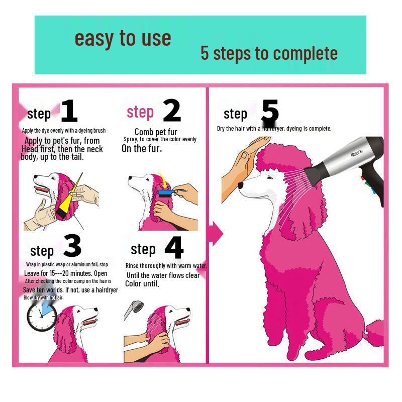 Tierhaar-Färbecreme für Hunde - Dunkle Farbe Behandlung & Schmutzentfernung