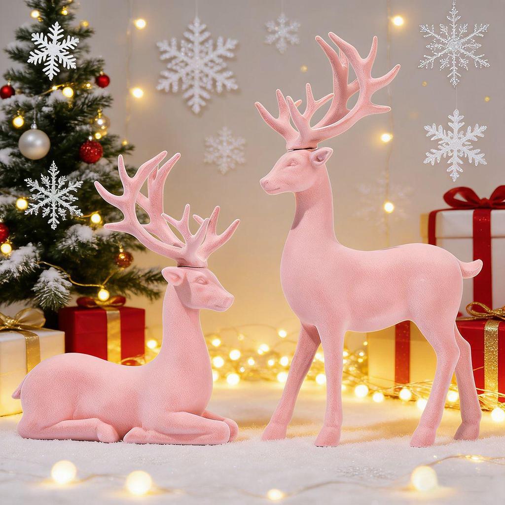Large European-Style Deer Resin Ornament for Christmas Decoration - Ideal for Entrance, Wine Cabinet, or Display