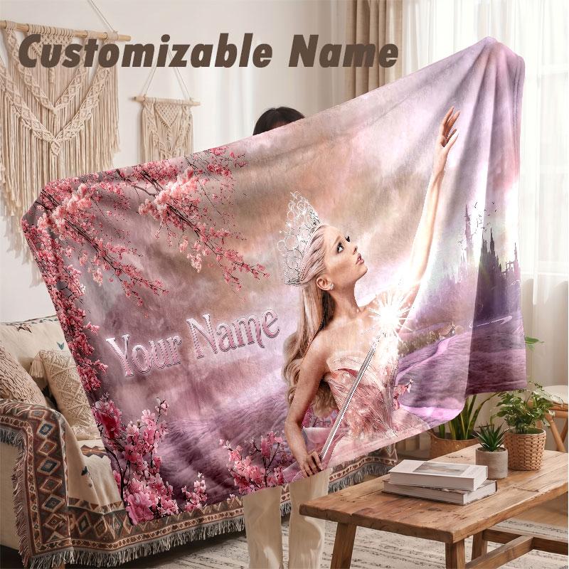 Custom Name Flannel Blanket,Ariana Grande Lightweight Warm Bed Blanket For Couch & Holiday Gift