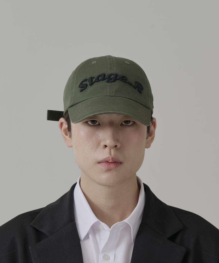 Seuteijial Volume Logo Washed Ball Cap [Khaki]