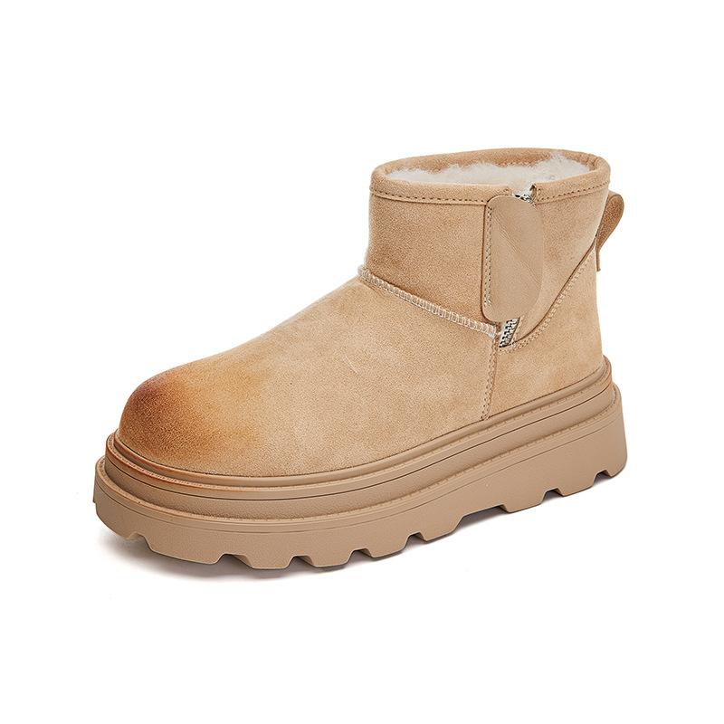New Warm Snow Boots Women's 2025 Winter Thick-soled Versatile Boots Women's Retro Fleece Women's Boots Casual Martin Boots