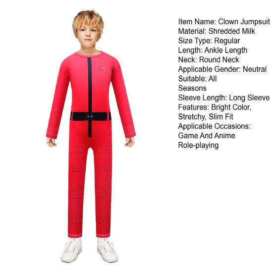 Squid Carnival Cosplay Costume Round Neck Long Sleeves Stretchy Brightly Colored Gaurd