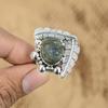 Gift For Her Natural Labradorite Rough Promise Adjustable Ring 925 Silver