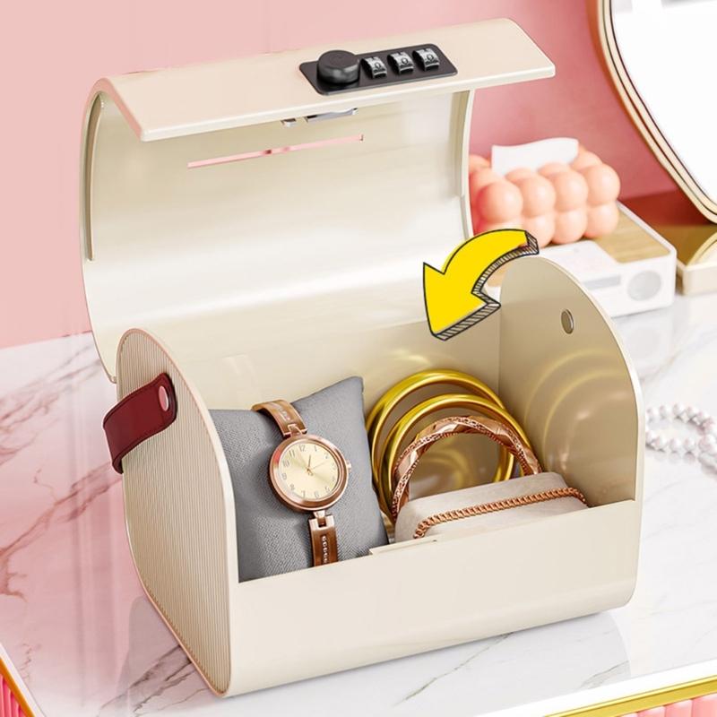 Stylish Plastic Treasure Storage Box with Lock Portable Organizers for Safekeeping of Valuables and Personal Collections