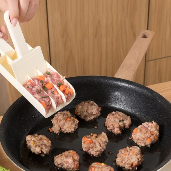 3/4-Cylinder Meatball Maker Non-Stick PP Meatball Cutter And Scooper Ergonomic Handle Ergonomic Handle Kitchen Gadget n for Home Cooking