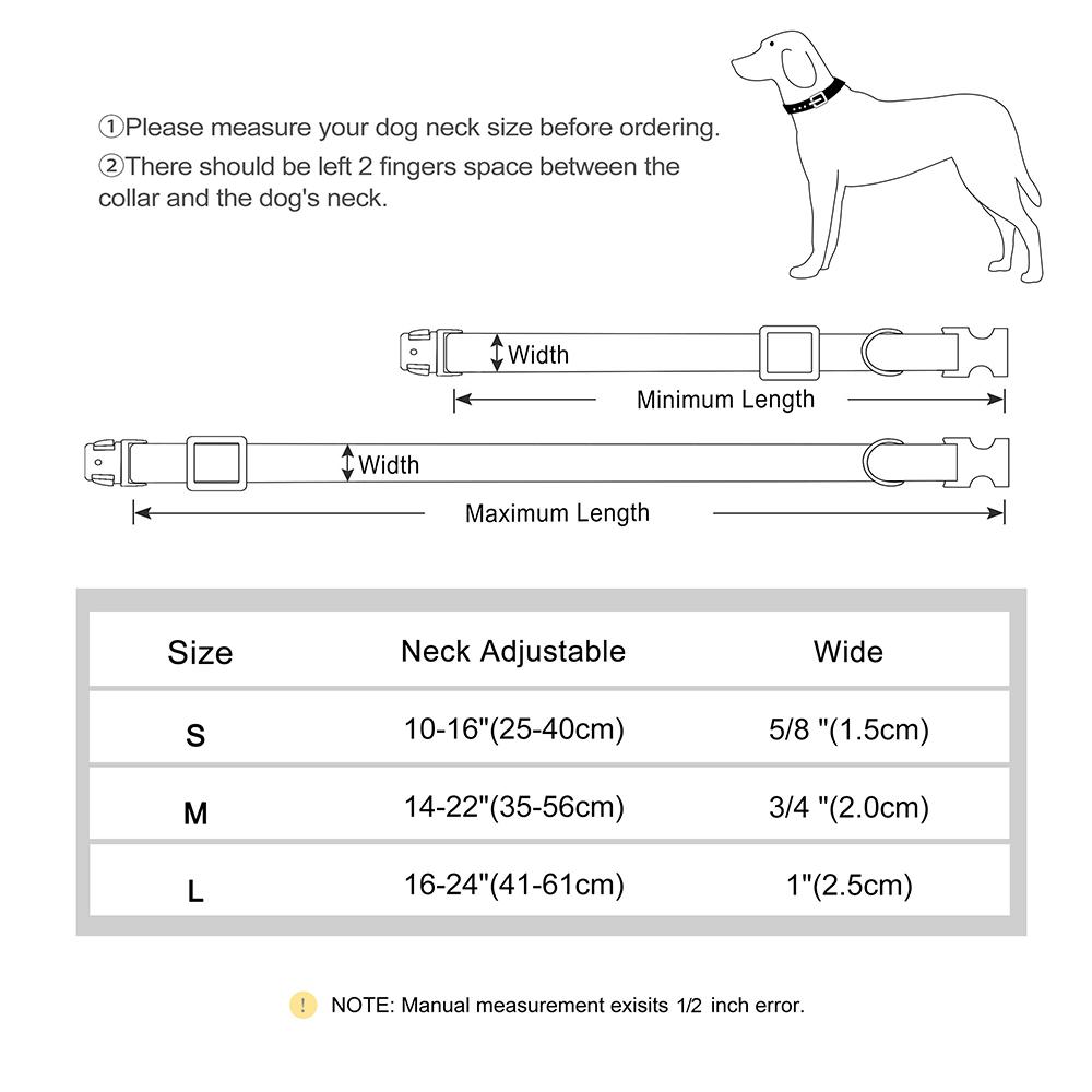 Custom Dog Collar Nylon Dog Collars Free Engraved Pet Pug Bulldog Name ID Buckle Necklace Adjustable for Small Medium Large Dogs