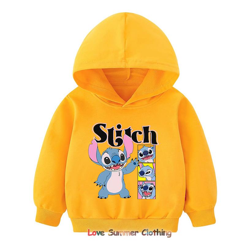 Stitch Hoodie for Kids HD Print Boys Girls Pullover Brother Sister Matching Hoodies Polyester  Casual Girls Sweatshirt Fall Age 4-14
