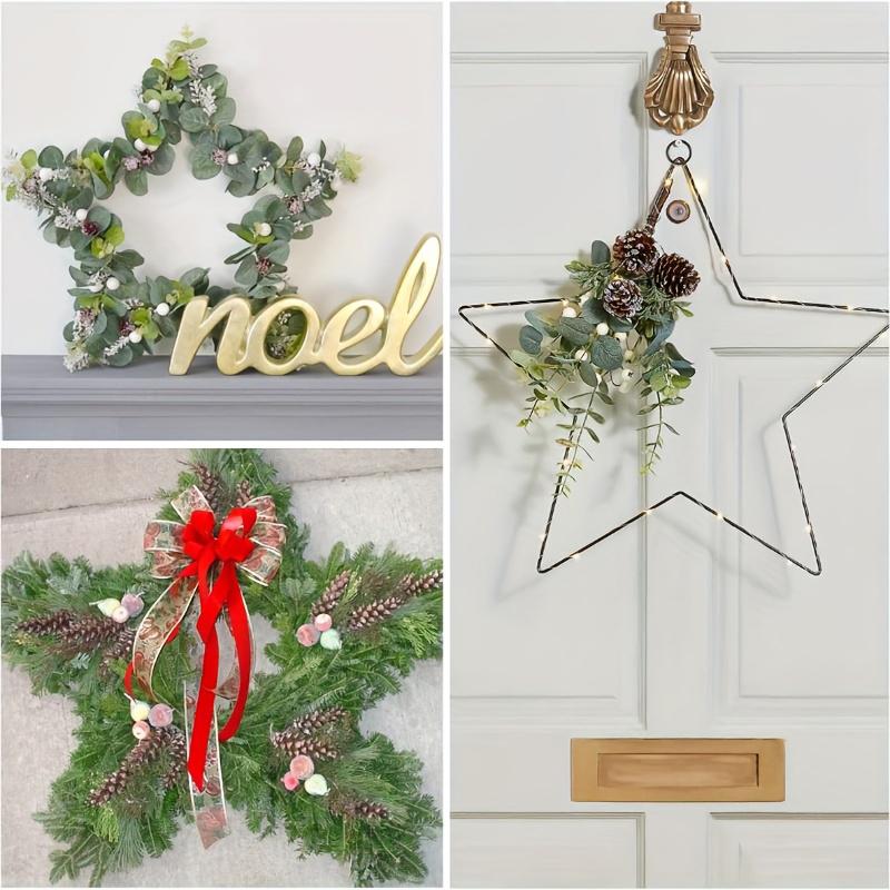 Fünfzackiger Stern hängendes Eisen DIY Metalldekoration Handwerksdekoration handgefertigter Ring Feiertag 10/20/25/30cm