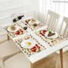 2D Flat 4pcs Santa Claus Christmas Placemats for Festive Table Decorations And Holiday Parties