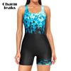 Γυναικείο μαγιό One Piece Γυναικείο μαγιό Boyleg Sport Colorblock μαγιό μπικίνι παραλίας
