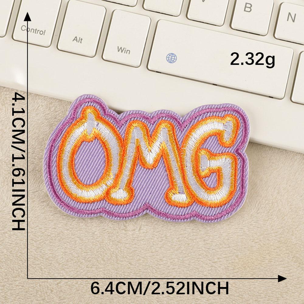 Letter Flower Self-adhesive Embroidery Badge Patches for DIY T-shirt Jeans Backpack Clothing Appliques Decor Sticker