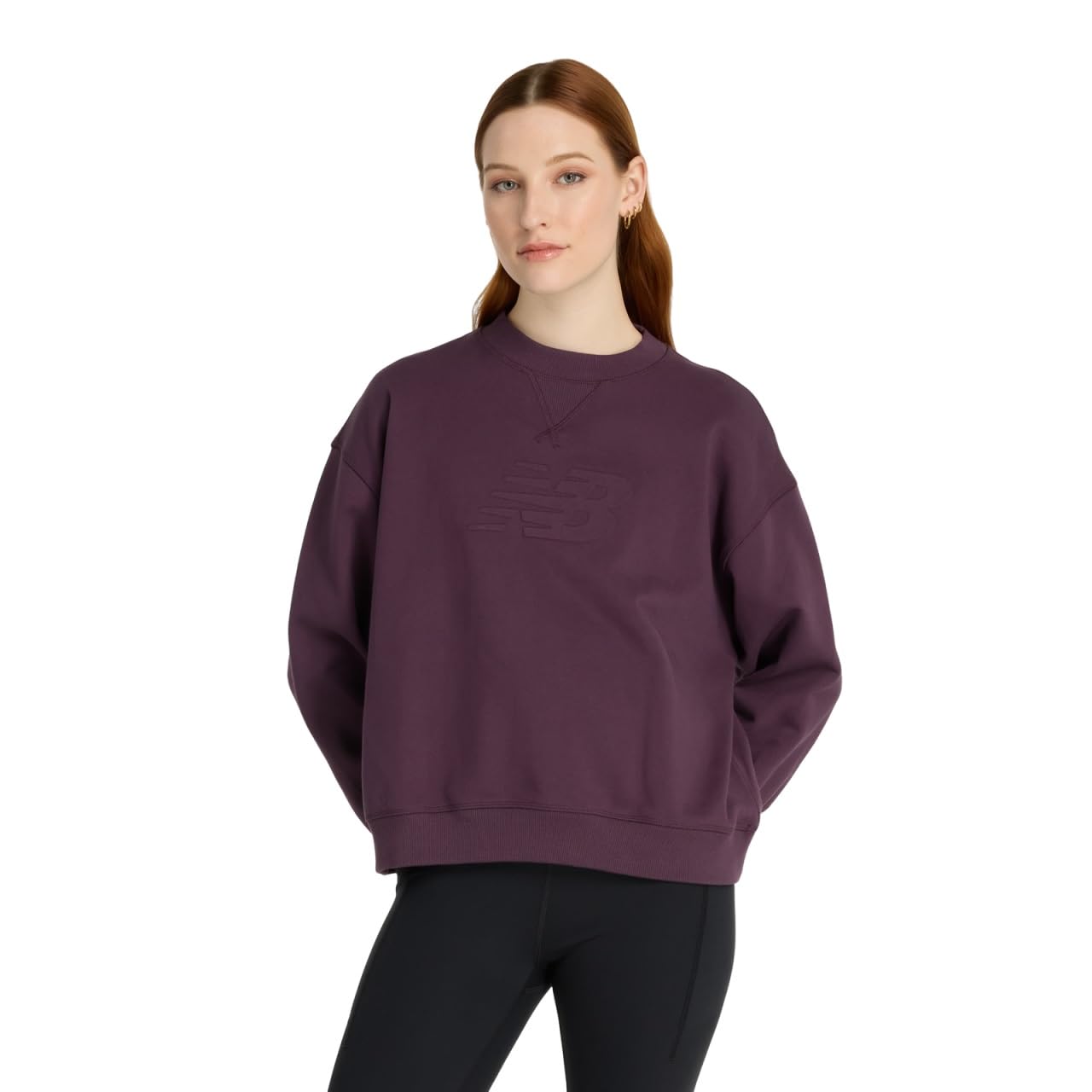 

Seasonal Stacked Logo French Terry Crew PLN [New Balance] Women s (WT43535) (Plum Brown)