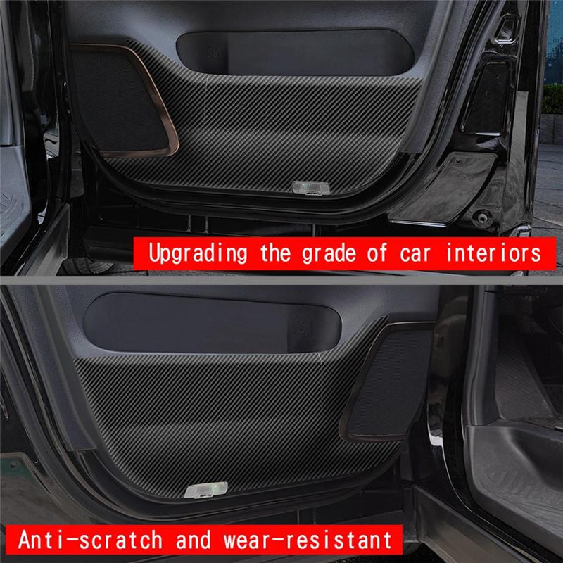 M63K-For Toyota Alphard 40 Series Soft Carbon Fiber Car Front Door Anti-Kick Panel Cover Decoration Sticker Car Accessories