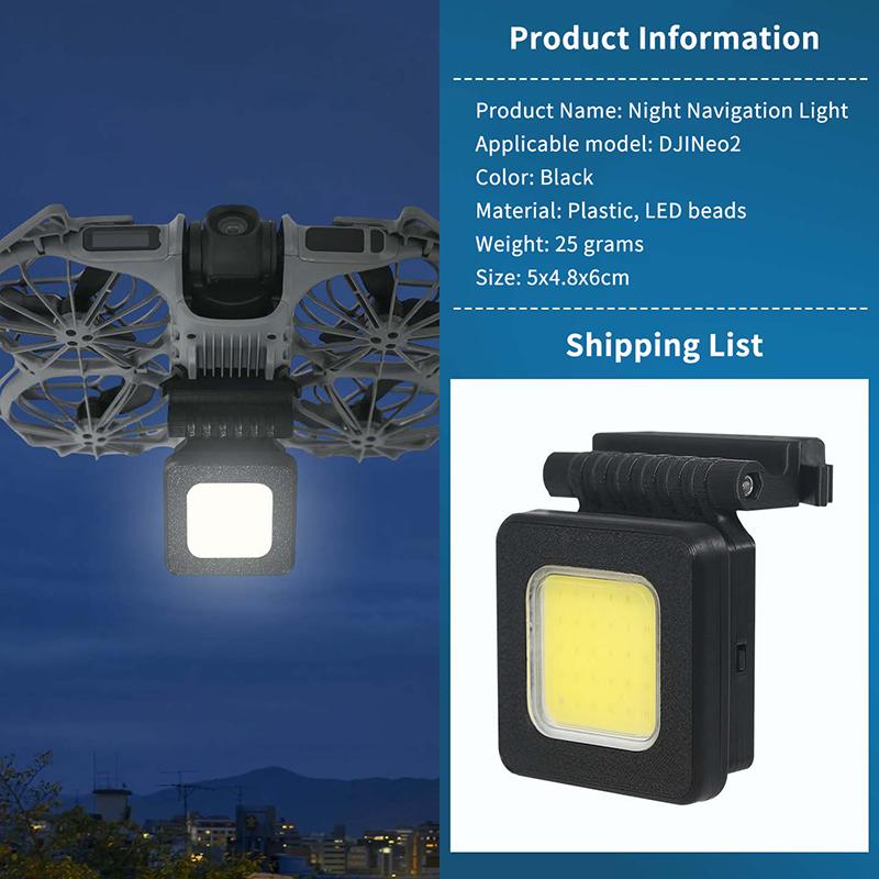 For Neo 2 Led Night Flight Light Drone Navigation Searchlight Drone Rechargeable Flying Lamp Drone Lighting Accessories