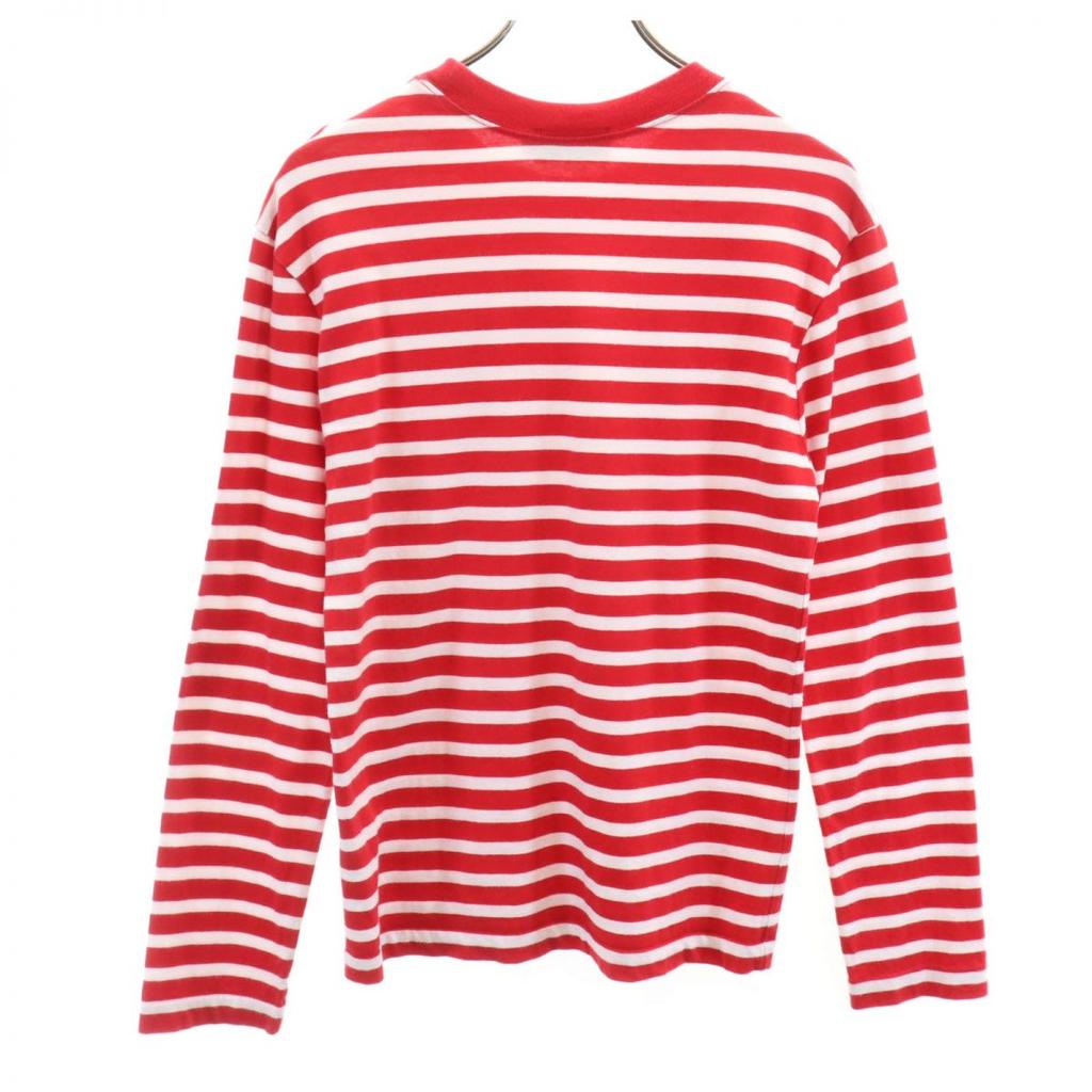 MAISON KITSUNE border Long sleeve T-shirt XS Red series Men's Used