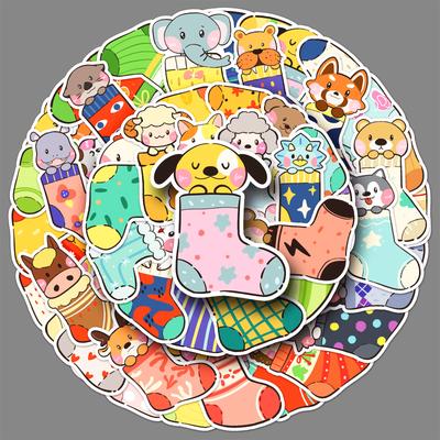 50 Socks, Animals, Graffiti Stickers, Cartoon Cute Hand-painted Guka Decorative Water Cup, Mobile Phone Case Stickers