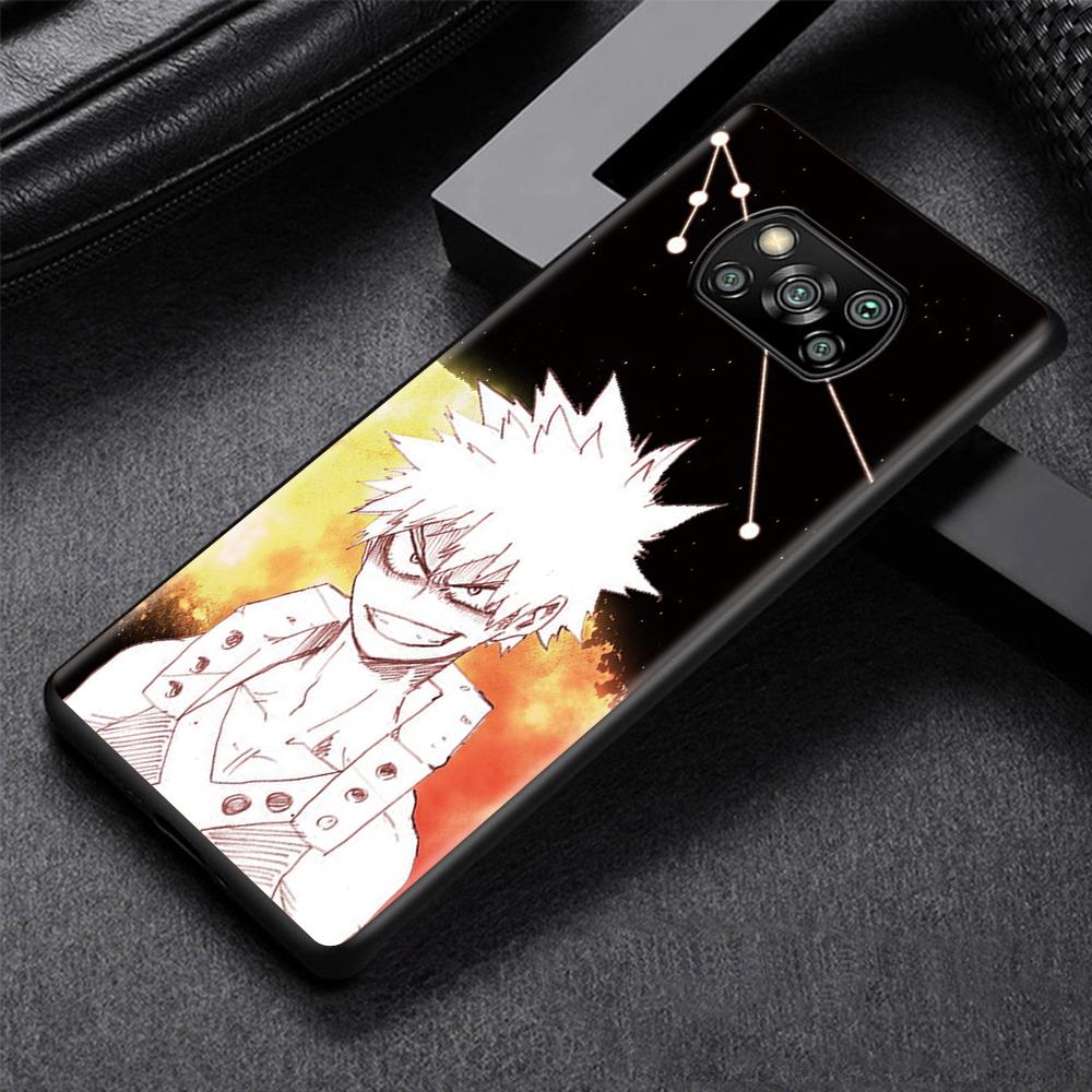 My Hero Boku No Hero Academia Case for Xiaomi Poco X3 NFC M3 M4 Pocophone F1 F3 Redmi Note 9s 9 8 10 Pro Black Soft Phone Cover