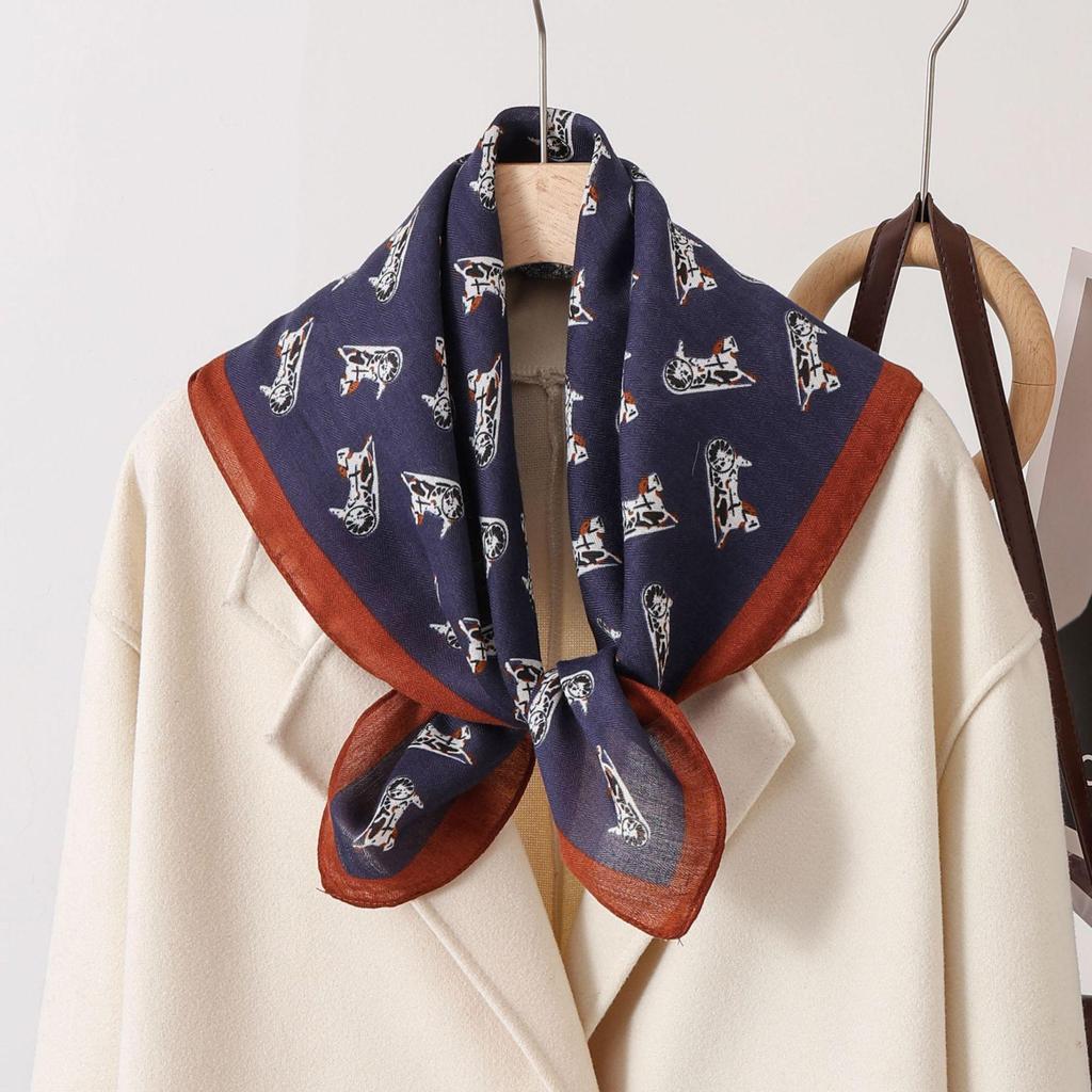 Paisley Patchwork Cotton & Linen Square Scarf for Women - Silk Neck Tie for Shirts, Suits & Waist - Spring/Summer Fashion Accessory