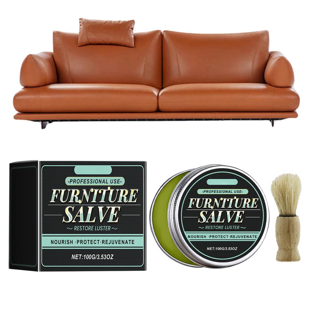 Leather Protection Cream with Brush Leather Conditioning Balm for Bags Shoes Car Furniture