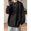 American-Style Lazy Round-Neck Sweater for Men, Winter Trendy Vintage Couple Knitwear, Retro Solid Color Pullover