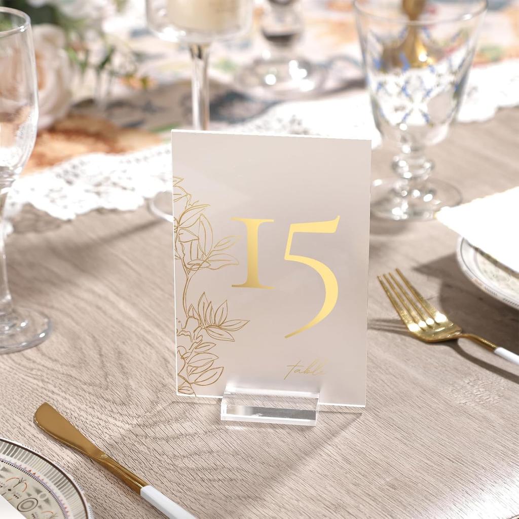 UNIQOOO 2" Clear Acrylic Stand | 18 Pack 3mm Slot Wedding Sign Holders, Perfect for Wedding, Table Number, Exhibition, Office, Restaurant, Business