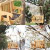 Swing Bench Bird Feeder Hanging Seed Tray Natural Wood Wild Bird Feeders Garden Decoration Doll House Swing Chair