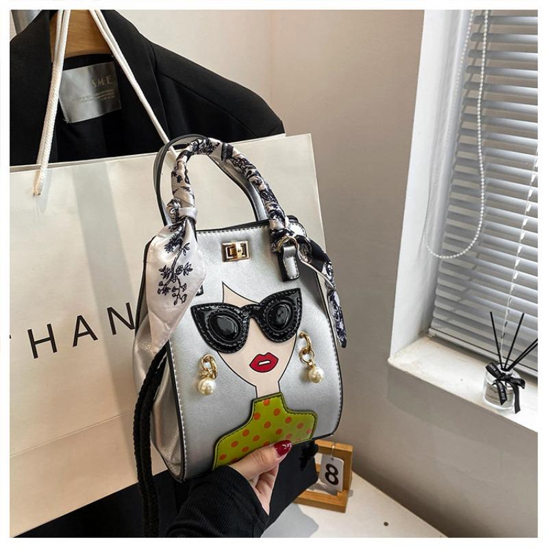 Trendy autumn and winter glasses hand bag retro shoulder crossbody pearl rivet premium texture women's bag