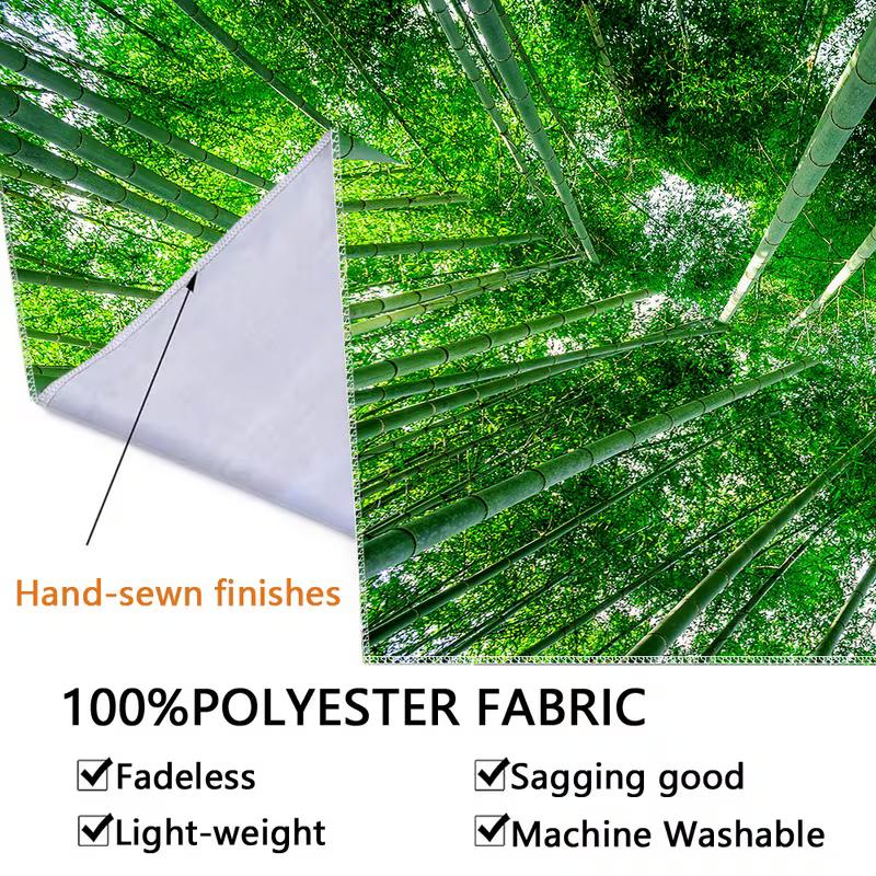 2D HD Print Green Bamboo Forest Tapestry Bohemian Home Decor