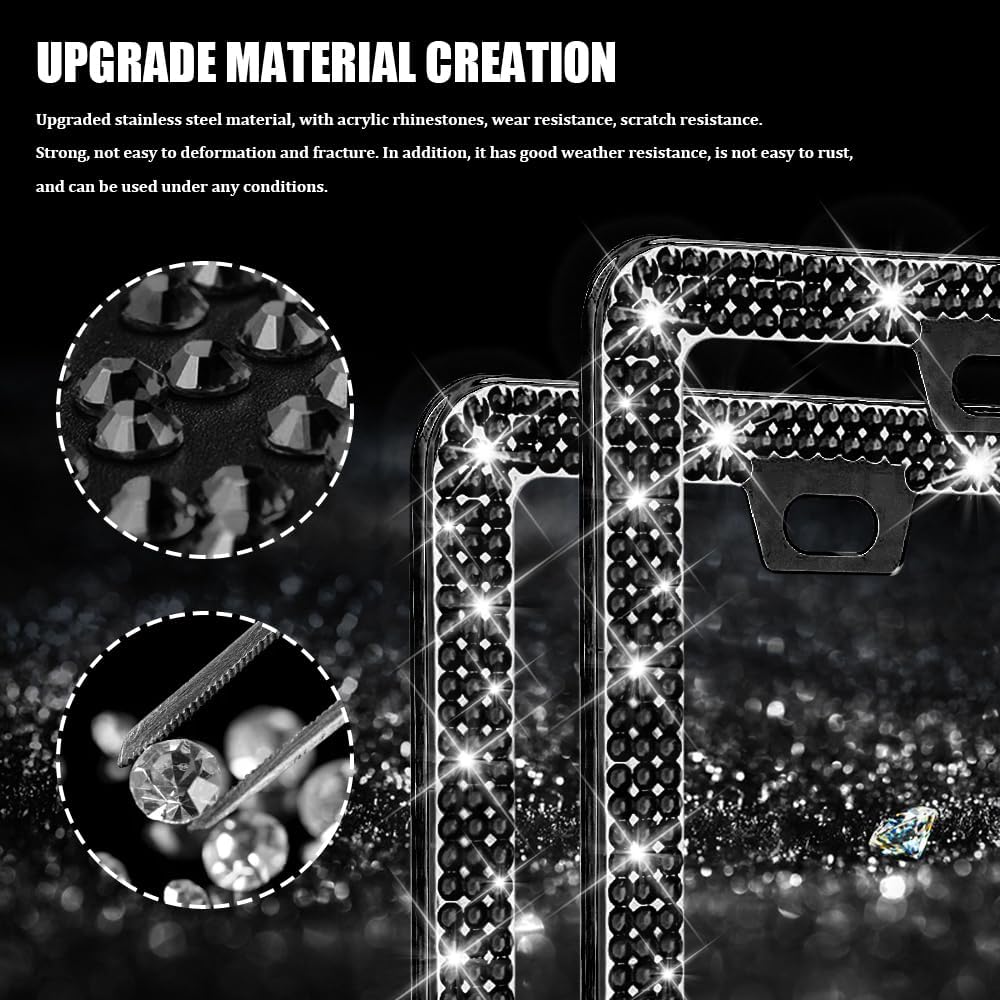 Bling License Plate Frame for Women, License Plate Cover, Sparkly License Plate Frames, Stainless Steel Car Accessories with Diamond Sparkle Glitter