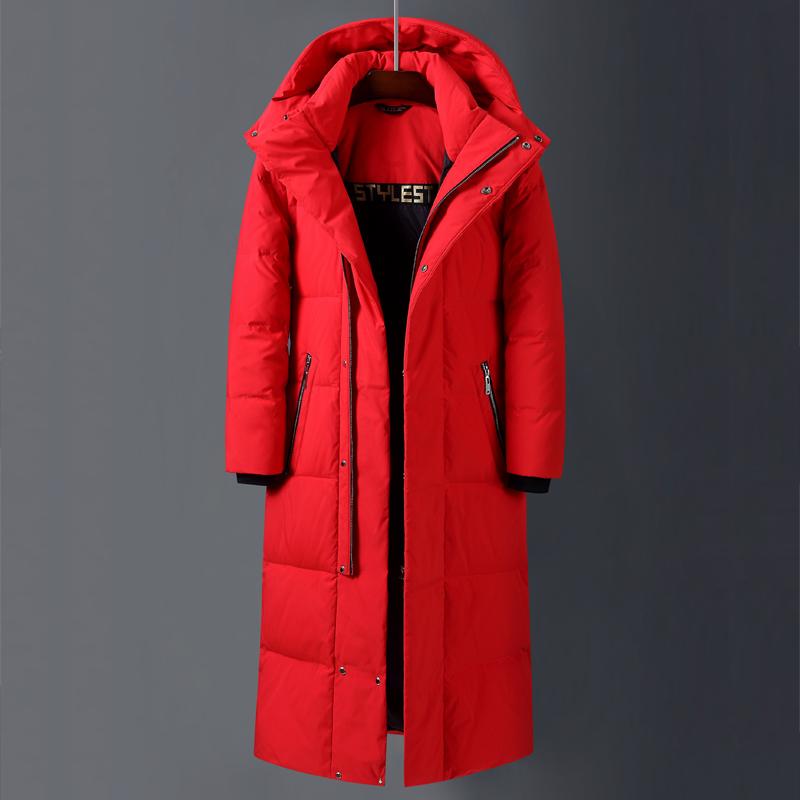 New  Winter Cold Resistant Down Jacket -30 High Quality Men's Women X-Long Winter Warm Fashion Overcoat S-5XL